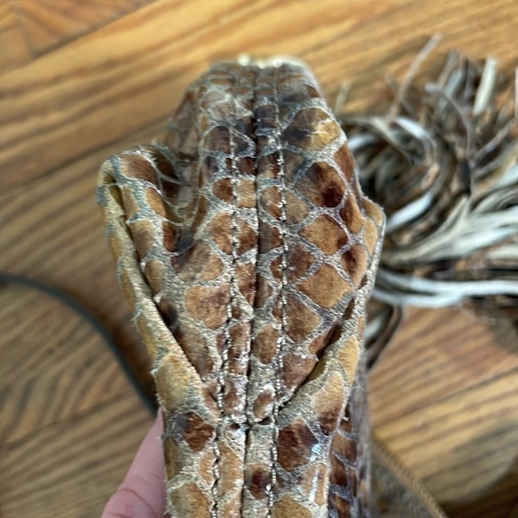 Michael Kors Embossed Leather Crossbody Bag Brown Python Snakeskin - Picture 10 of 13